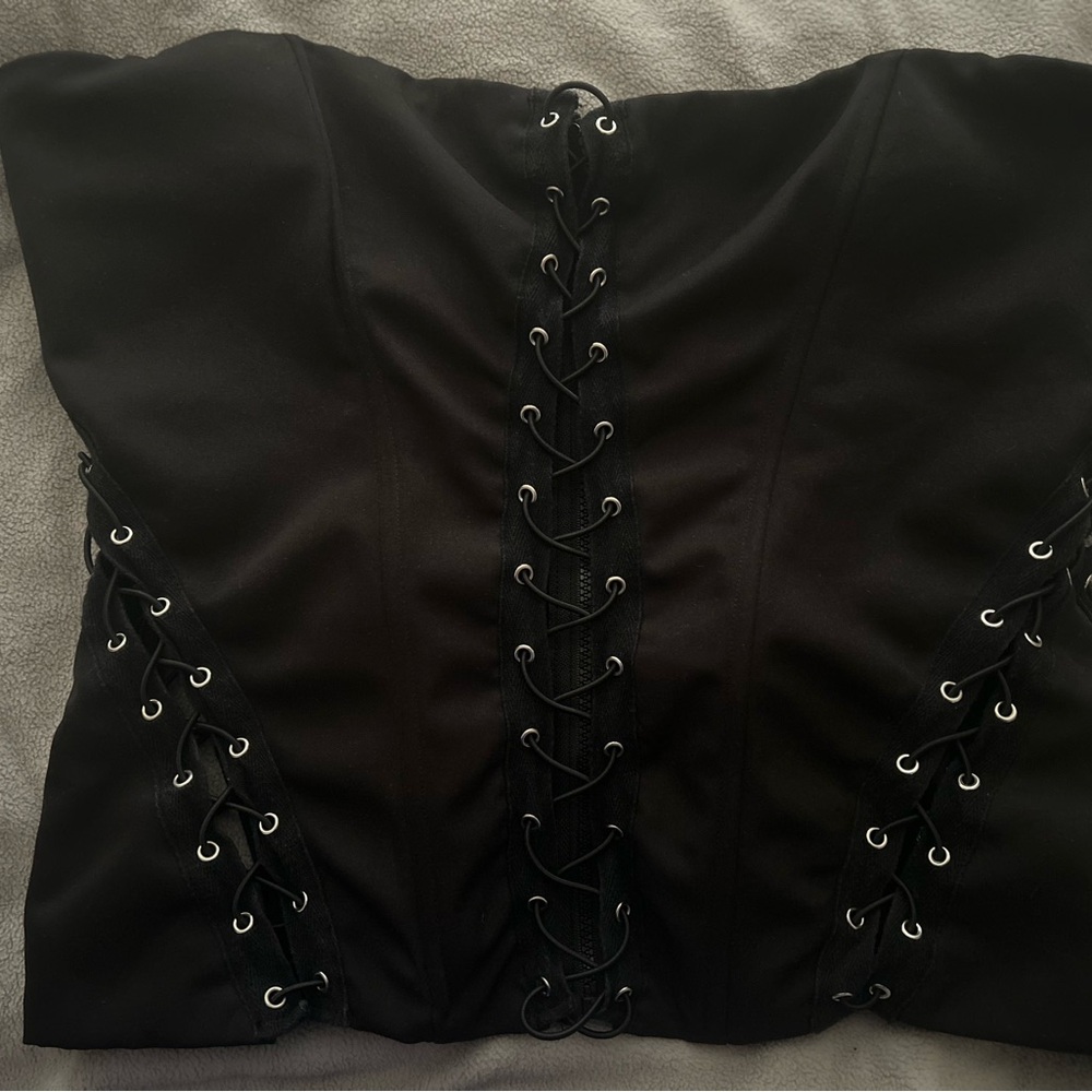 Princess Polly Black Eden Corset Lace up top